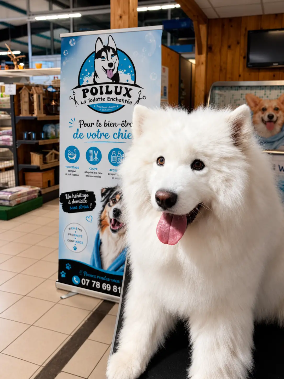 Chien toiletté en salon près de Nancy